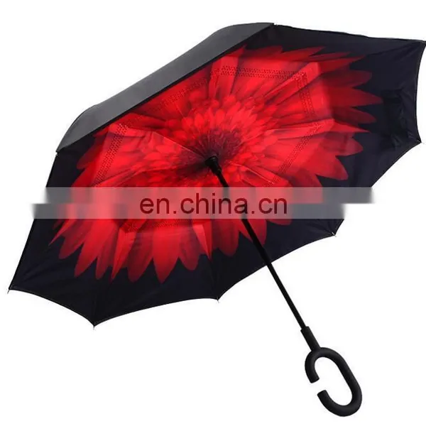 Sale Online AUTO OPEN High Quality Double Layers Windproof Upside Down Umbrella Reversed Umbrella photo-2