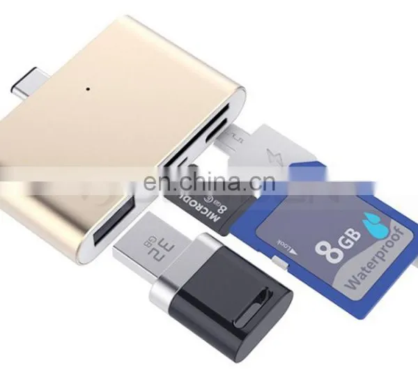 Digital Type C Card Reader USB C OTG USB 2.0 Hub/TF/SD Card Reader 4 IN 1 USB 3.1 With Micro USB Charging Port for MacBook photo-5