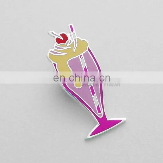 Custom Love Metal Rose Flower Enamel Lapel Pin photo-3