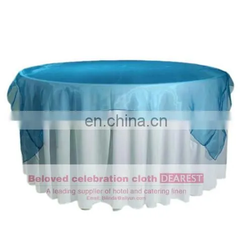 OEM factory wedding/hotel/banquet table overlay,organza overlay