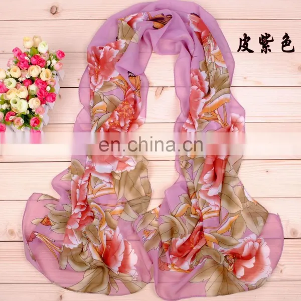 Wholesale New Design Fashion Printing Flora Chiffon Scarf photo-4