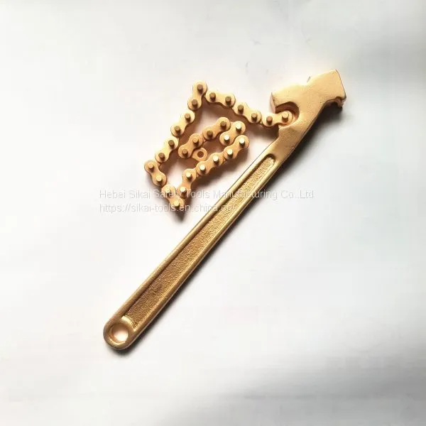 Anti Spark Hand Tools Chain Pipe Wrench 600mm Non Sparking Tools
