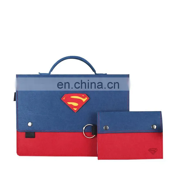 Yellow Color Customized Size Felt Handbags Laptop Computer Canvas Tote Bag photo-2
