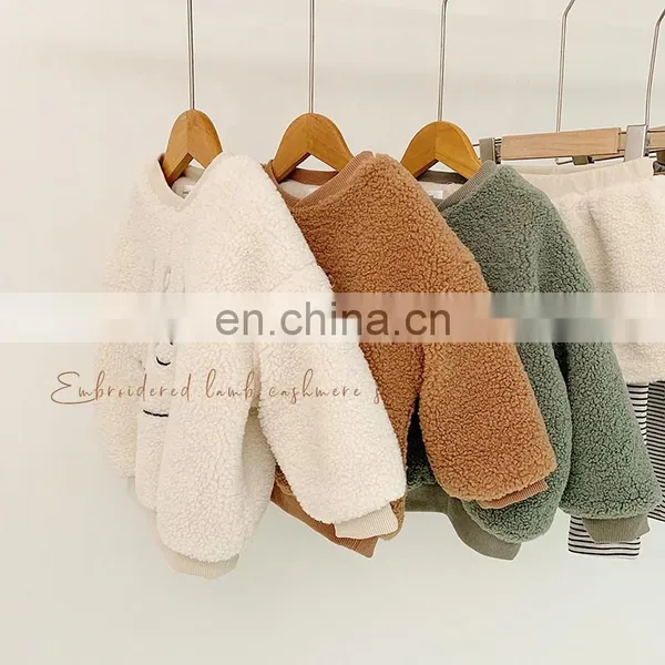 6222/Hot Sale China Manufacturer Girls Embroidery Clothing Fashion Fake Two Piece Warm Winter Sets photo-3