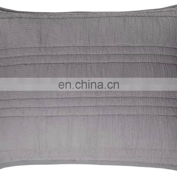 2 Layers Cotton Crinkle Gauze Stripe Embroidery Bedding Quilt photo-6
