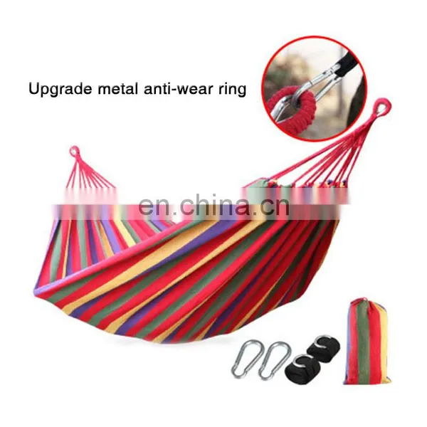200*80cm Outdoor Colorful Striped Camping Hammock For Garden Sports Home Travel Camping Swing Thick Canvas Hanging Hammock photo-3