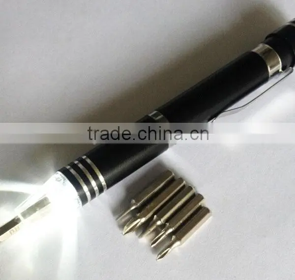 Factory Logo Printed Mini Pocket Multi-function Precise Screwdriver Pen Light photo-2