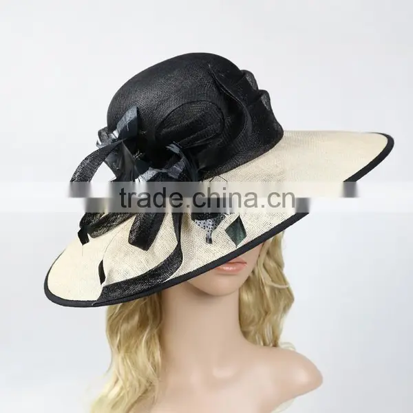 New Arrival Women Sinamay Church Suit Wide Brim Wedding Derby Hat Supplier's Choice photo-2