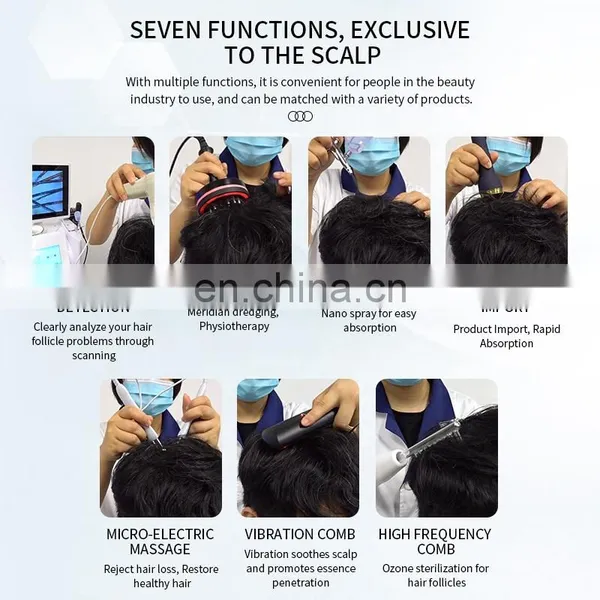 7 in 1 Scalp Hair Follicle Detection Anti Hair Loss Hair Growth Machine Scalp Massage Treatment Device Scalp Care Instrument photo-2