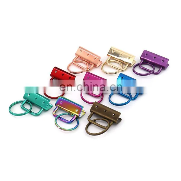 Hot Sale Handbag Metal Accessories Mix Colors Metal Keyring Key Fob Hardware With Ring Rainbow Clip photo-4