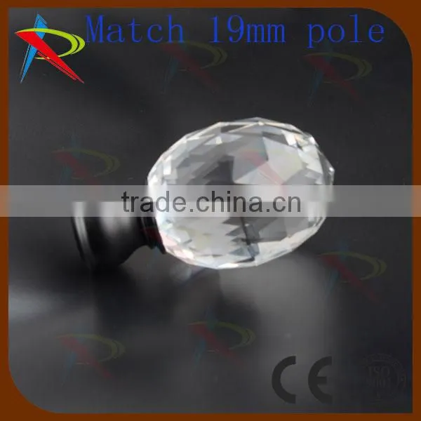UAS Transparent Crystal Black 19mm Albania Blind Finials /drapery Finials photo-4
