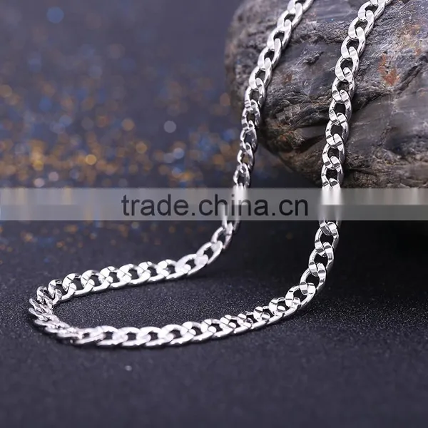 Yiwu Wholesale Fashion Rhodium Plated Different Types Curb Chain Of Necklace photo-2