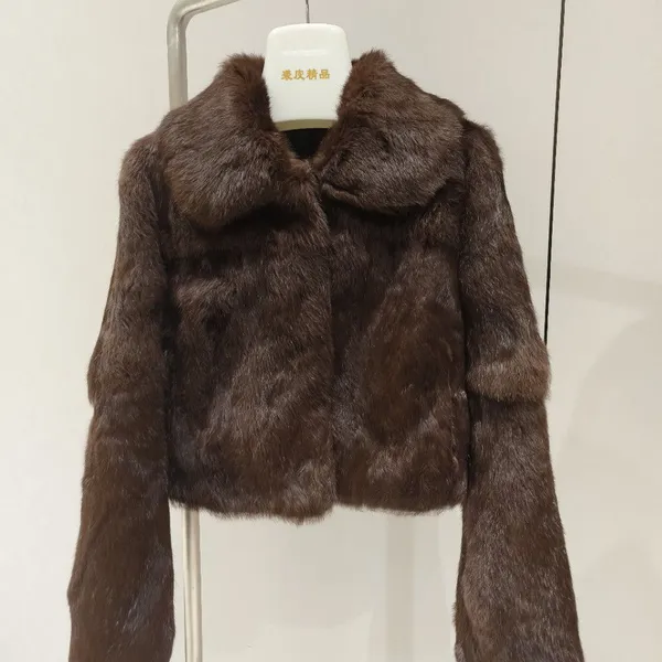 Coffee colored fully authentic imported rabbit fur fur women