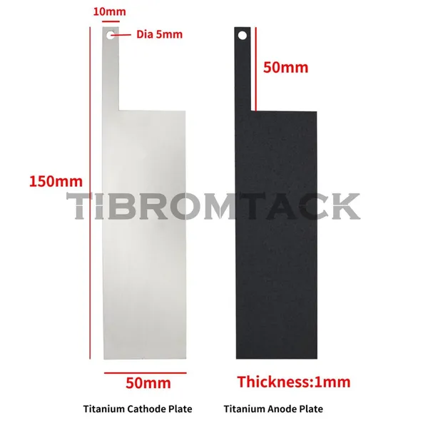 2PCS Electrodes, Titanium Anode Plate With MMO Ruthenium-Iridium Coating and Cathode Electrolytic Plate Without Coating photo-3