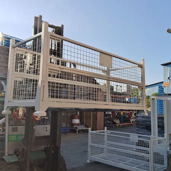 Industrial Stackable Storage Cage Foldable Metal Customized Stackable Storage Cage With Lid photo-2