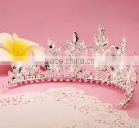 New Design Wholesale Leaf Bridal Crystal Rhinestone Crown photo-4