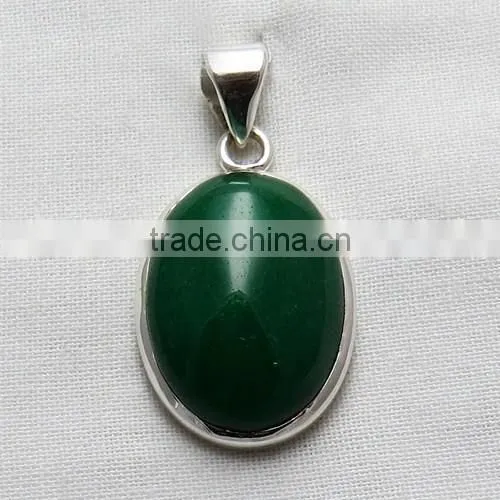 Aura Of Beauty Green Aventurine Pendant, Online Silver Jewellery, Fine Silver Jewellery photo-5