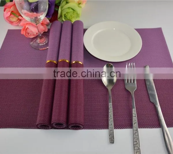 2015 New Fashion Swallow Gird PVC Placemat Modern Purple Plastic Square Restaurant Tableware Bowl Pad Table Mat photo-4