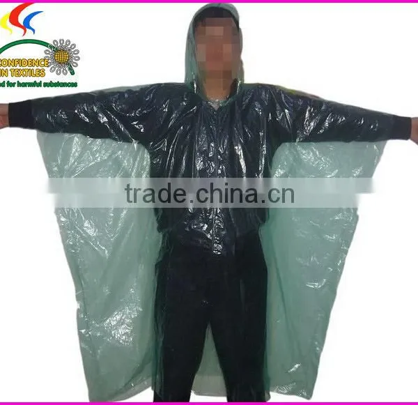 Pvc Hooded Rain Cape Poncho for Adults