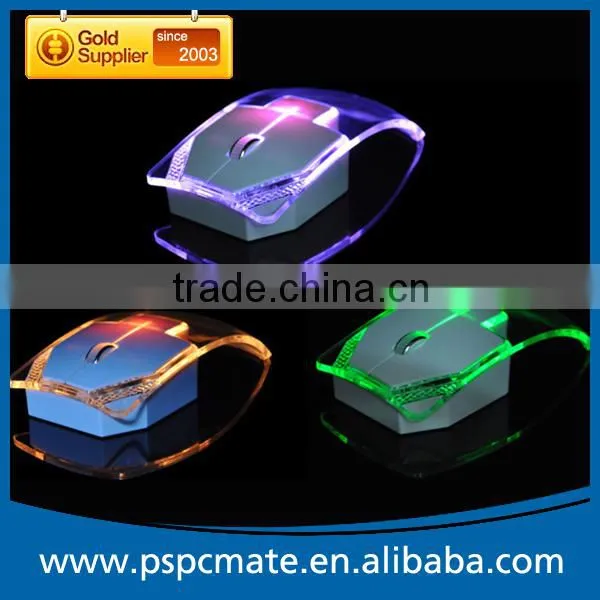 Custom Computer 2.4G Wireless Colorful LED Transparent Mouse for Women photo-2