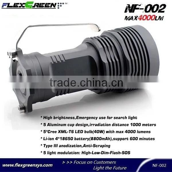 Flexgreen 5xXML T6 40w 4000lm High Bright Led Search Flashlight photo-2