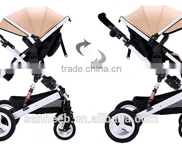 European Standard Style Foldable Anti-shock High View Carriage Infant Stroller Pushchair Pram(Golden) photo-2