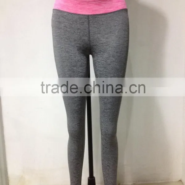Santic Wholesale Gym Wear Sublimation Print Yoga Pants Contrast Waistband Leggings photo-2
