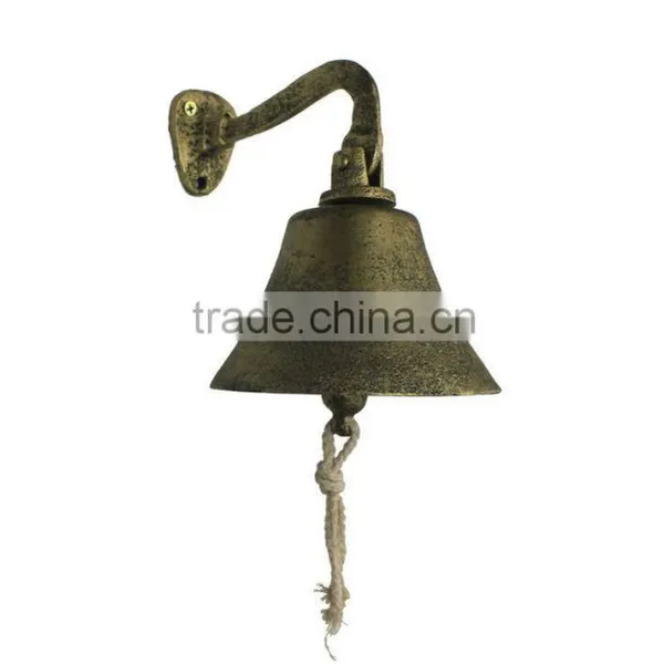 Rustic Gold Cast Iron Hanging Ship's Bell / Beautiful Ship Bell NBB 0015 photo-3