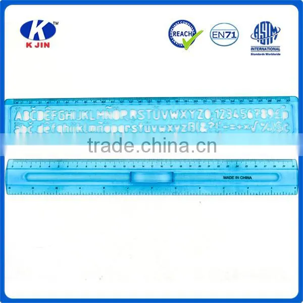 Factory Supplies Kids Cute Plastic Stencil Ruler With Blue Color photo-2