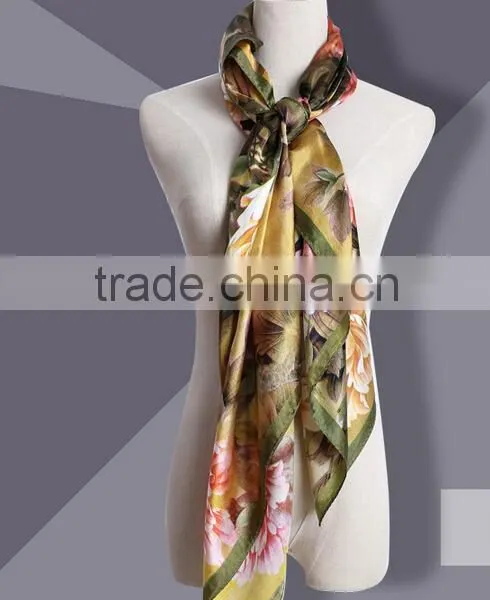 100% Silk Square Scarf, Crepe,14mm photo-5