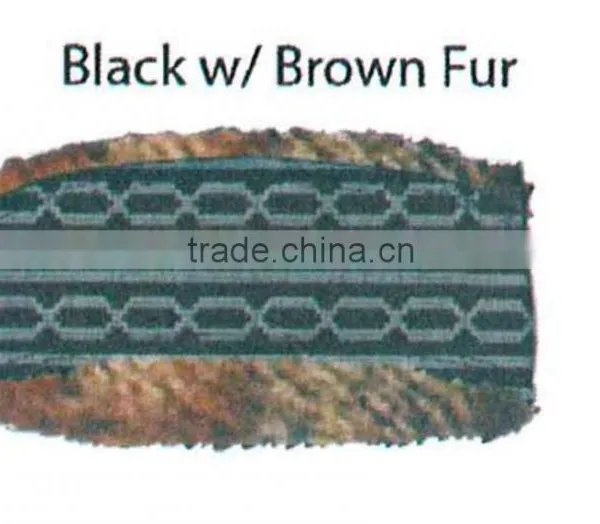Fashion Winter Promotional Customized Girl's Jacquard Acrylic Knitted Headband Collection With Faux Fur Lining photo-2