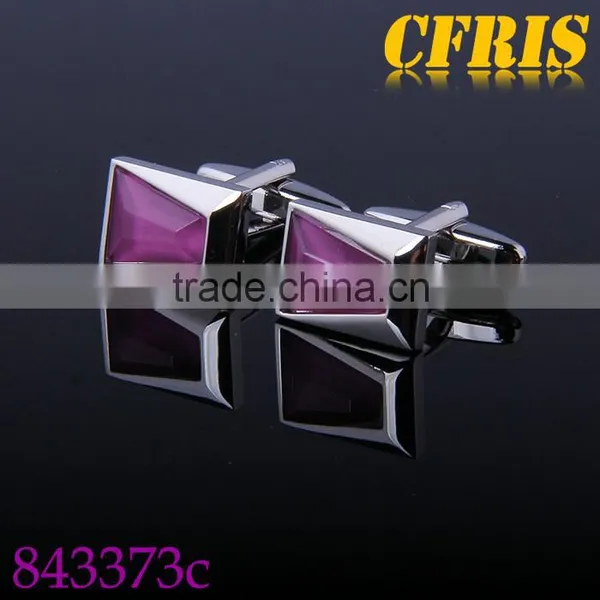 Black/Red/Purple Color Crystal Inlaid Cufflink photo-4