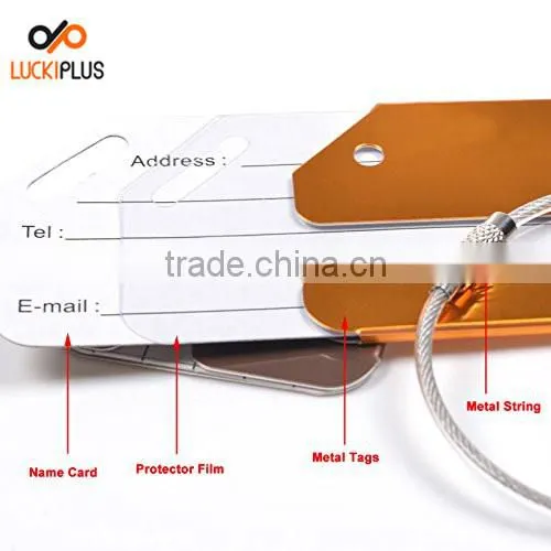 Luckiplus Metal Travel Luggage Tag Suitcase Bag Label Name Card Yellow photo-6