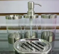 Wholesale Hot Sell Transparent 4 Piece Stainless Steel Bathroom Set