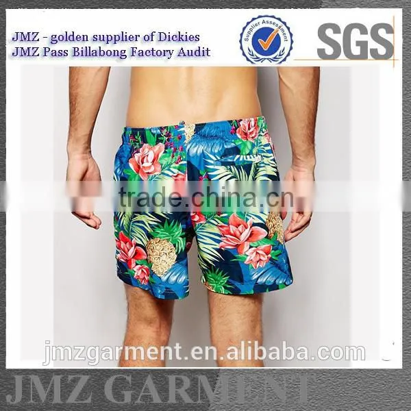 Wholesale OEM Swimming Pants for Men Polyester Swimwear With Your Own Print Design New 2015 Low Moq on Sale photo-3