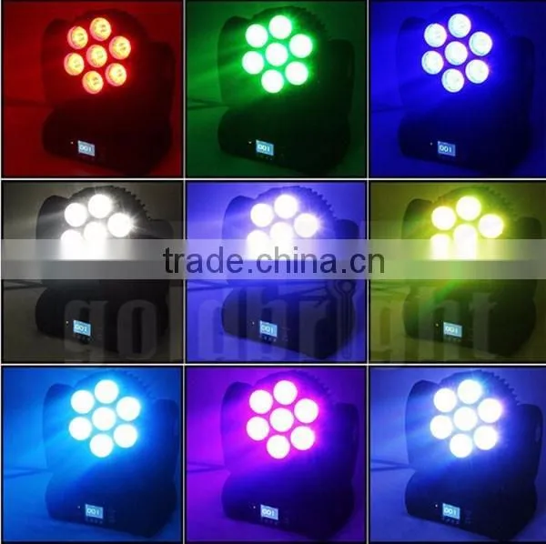 LED Beam Light 7pcs x 12w Quad 4in1 RGBW LED Stage Moving Head Lamp 13CH DMX512 photo-2