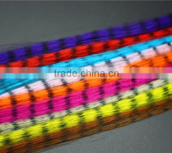 Assorted Colors Synthetic Fibres Zebra Strips Veins Pseudo Hair Fibers Black Barred Fly Tying Materials