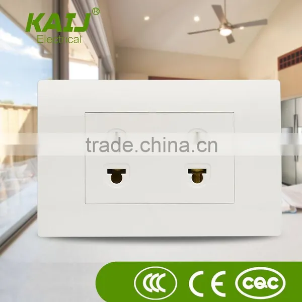 USA Standard Wall Mount White Double Twin 2 Pin Electrical Socket Outlet Plug photo-3