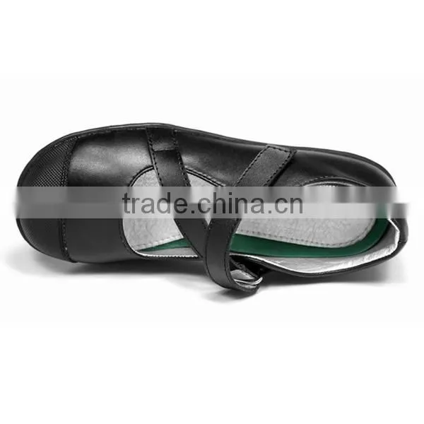 Guangzhou Stylish Strappy Buckle Kids Black School Uniform Shoes photo-3