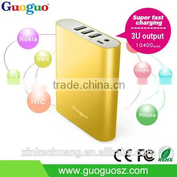2016 Gadgets!! Portable Aluminium Mobile Power Bank Charger 10400mAh photo-3
