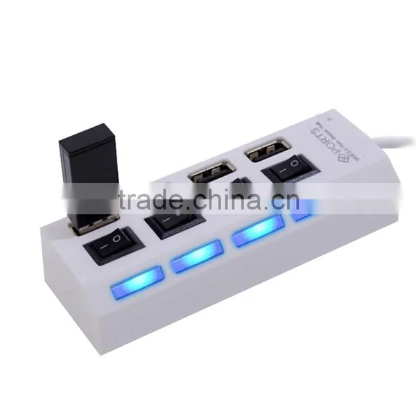 NEW Arrival High Speed USB Hub 4 Ports LED USB 2.0 Hub 480 Mbps Hub USB On/Off Switch For Computer Peripheral Accessorie photo-2