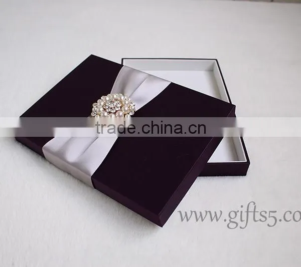 High Quality Elegant Custom Handmade Wedding Invitation Gift Boxes photo-3
