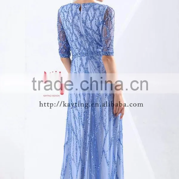 Marvelous Newest Sequins Beaded Long Sleeve Guangzhou Muslim Wedding Dress photo-3