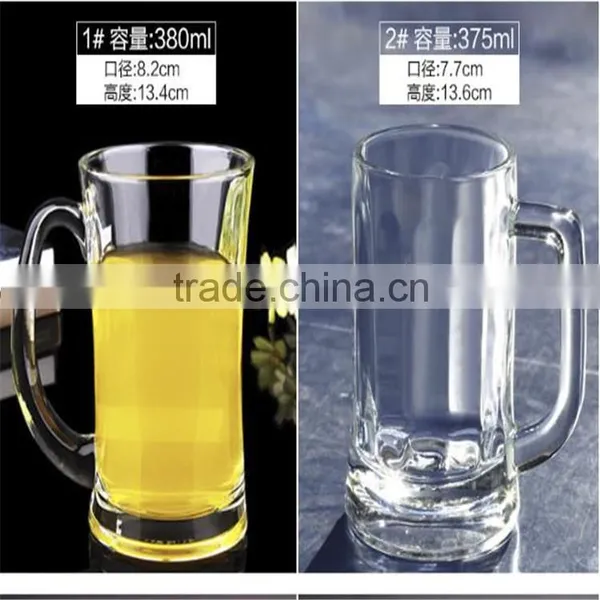 Promotional Custom Design Tall Glass Beverage/Glass Beer Mug With Handle photo-4