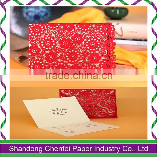 Timeless Romantic Wedding Card/Laser Cut Flower Lace Pocket Wedding Invitation Card Foldable Flats photo-5