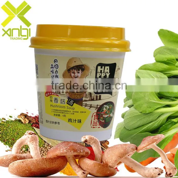 Savory Freeze Dried Cup Packed 6g Bag Packed Chicken Flavour Instant Mushroom Soup photo-2