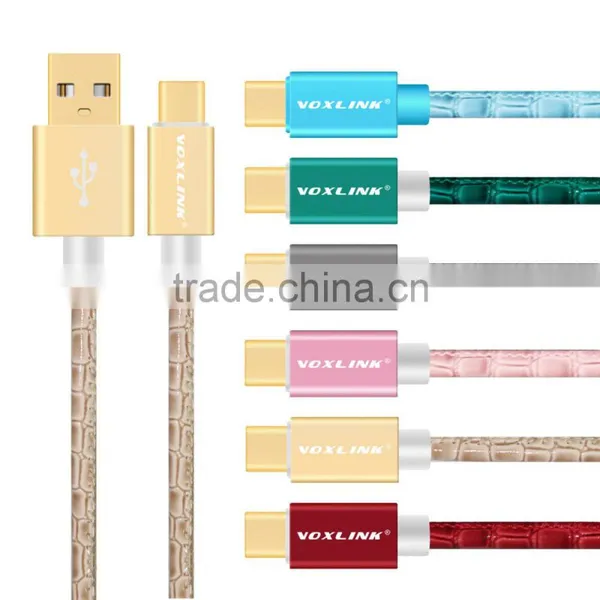 VOXLINK 5v 1a Gold Plated 0.25m/1m/2m/3m Crocodile USB Typc c Charger Cable for Macbook