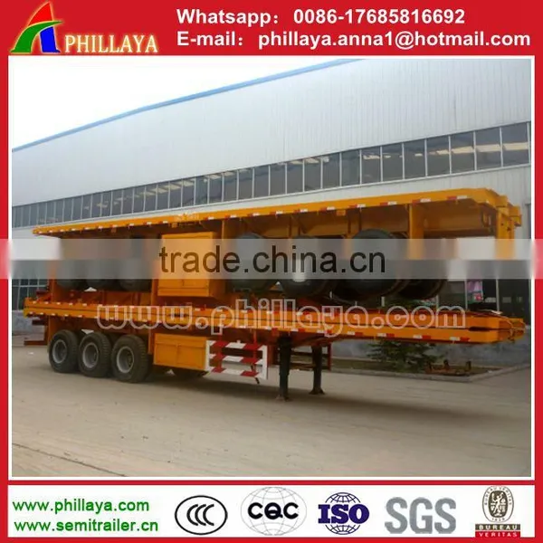 Hot Selling 3 Axles 40ft Drop Deck Container Flatbed Trailer for Sale photo-3