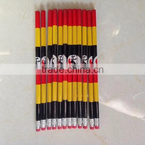 Uganda Flag Design Round Shape Wooden Pencil photo-3