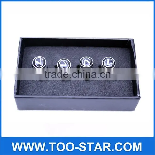 Silver Chrome Car Wheel Tyre Tire Air Valve Caps Stem Cover With Logo Emblem photo-3